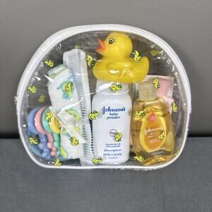 Vintage 2004 Johnson's Baby Gift Set Sealed Talc Powder Y2K Duck Bath Kit NOS